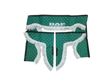 Шторы для кабина (ламбрекен и уголки) DAF ЭКО-кожа Зеленые Vistrim PN0102737 фото