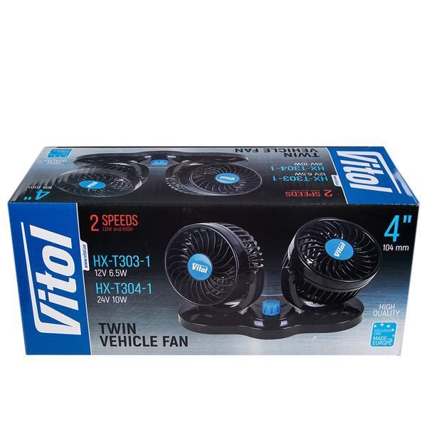 Вентилятор 4" 24V 10W подвійний дві швидкості HX-T304-1 Vitol HX-T304-1 фото