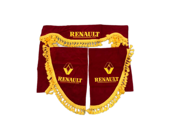 Шторы для кабина (ламбрекен и уголки) Renault тканевые Красные Vistrim PN0102722 фото